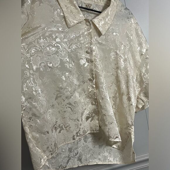 Vintage Gold Label Victoria’s Secret Floral Button Down Night Shirt Size Large - Picture 2 of 7